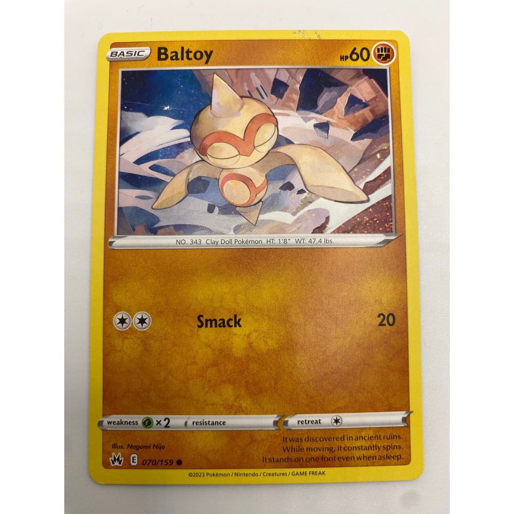 Pokemon Crown Zenith Baltoy 070/159 Common‎ Fighting Type Card Brown Collectible